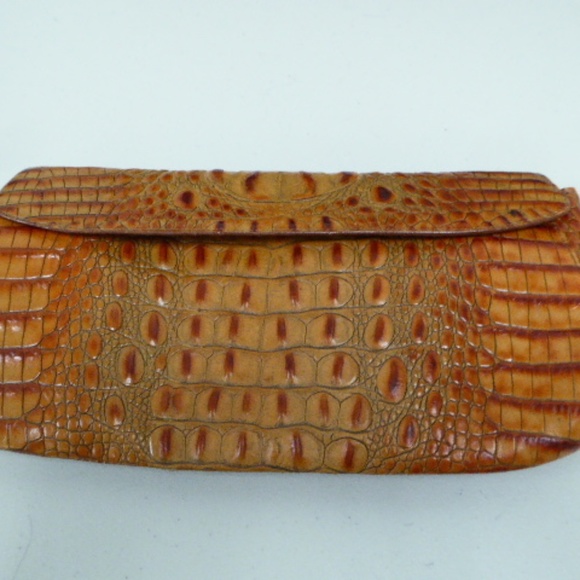 BRAHMIN CROCODILE LEATHER BAG convertible handle CLUTCH purse - Picture 6 of 8